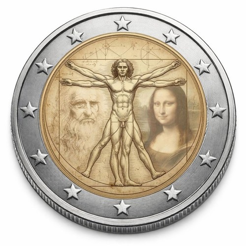Euro münze coloriert - 2,