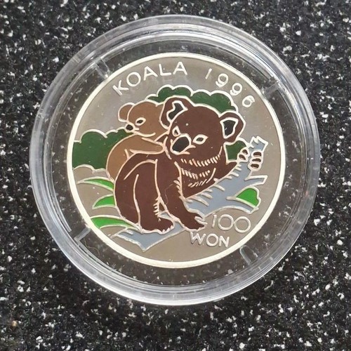 Farbmünze 100 won 1996 koala - won,