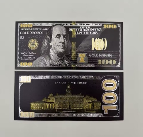 100 dollar gold banknote - 100,