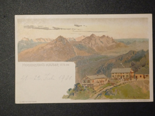 Ansichtskarte herzogstandhaus - ansichtskarte,