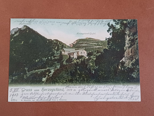 Ansichtskarte herzogstandhaus - ansichtskarte,